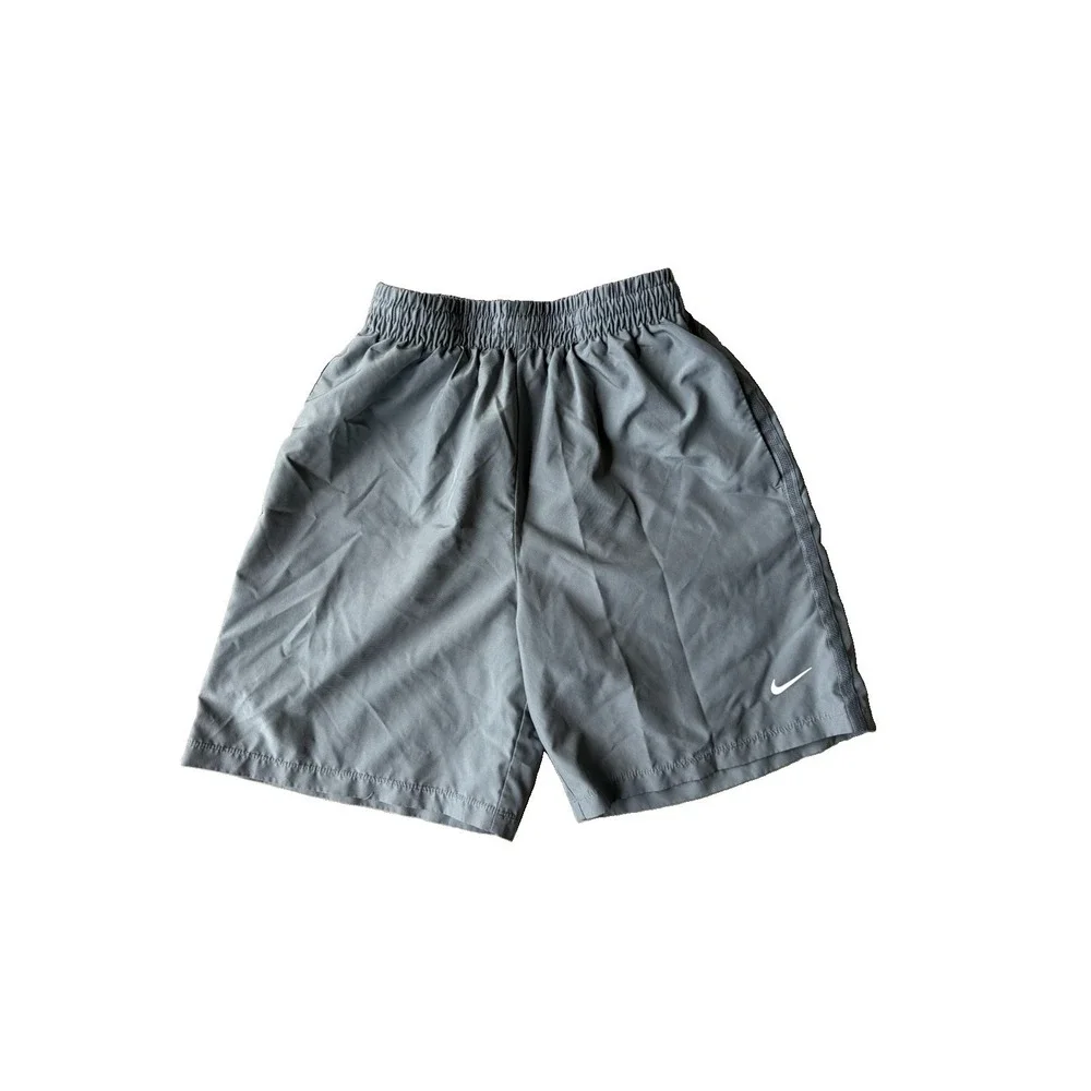 Boys Gray Nike Shorts Size Large Polyester Elastic Waist Drawstring Pockets